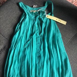 Turquoise color sleeves blouse